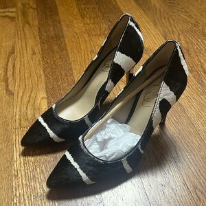 SAM EDELMAN Hazel Pumps Women's Shoes In Ivory/black Size 5.5